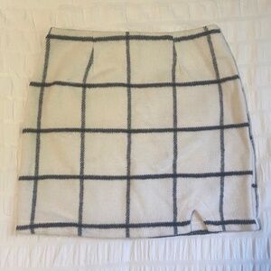 Lulus Wool Style Windowpane Mini Skirt - Size XS